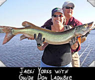 Jacki Yorks' 45.5 inch musky with Guide Don Ladubec