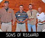 TEAM SONS OF RICHARD - from left, GREETER RYAN SZARLOWITZ, RICK STENZ, AARON STENZ, SCOTT NAVARRETTE