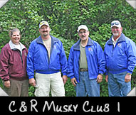 C & R Musky Club 1 - Greeter Janelle Lone, Jon Regal, Mark Siegel, Rick Weyenberg