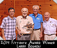 2014 Fittante Award winner Larry Bosacki pictured here with Joe Fittante (left) Guide Mike O'Brien (right) and WMH President Ron Rickman