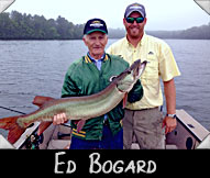 Ed Bogard with his 40-inch musky, guided by Mike Dreissen