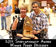 2014 WMH Sportsmanship Award winner Peggy Driessen pictured here with Joe Fittante