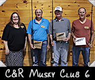 2016 WMH Winning Team C&R Musky Club 6 -  Greeter Kristen Verhulst, Mike Bogard, Mark Kotkosky, Steve Bogard
