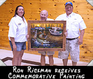 2016 Honorary Guide Ron Rickman receives WMH 40th Anniversary Commemorative Painting. Ron is shown here with WMH Board members Teresa and Don Ladubec