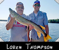 Loren Thompson boated this 35 &rdquo; musky guided by Mike Driessen