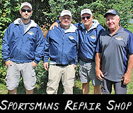 The Sportsmans Repair Shop 2022 (from left) Kyle Weeks, Tim Ollendick, John Sondelski, Greeter Bob Chrobak