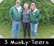 Three Musky-Teers - Tess Rickman, Amy Monday, William Wallace, Greeter Donna Rickman

